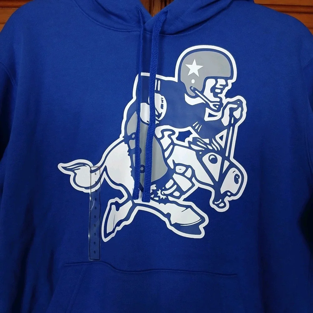 NWT Nike Dallas Cowboys Men's Throwback Vintage 1960s‎ Logo Hoodie Blue Small